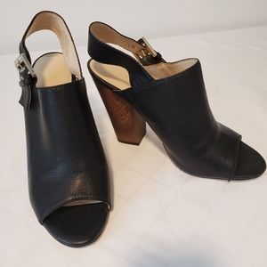 Nine West Peep Toe Leather HeelsSz 9M